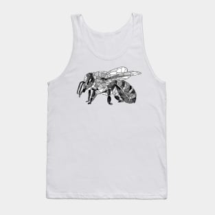 Honey Bee Geometric Sketch Art Tank Top